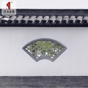 唐语仿古砖雕扇形镂空花窗中式庭院徽派围墙装饰透窗水泥花格窗砖