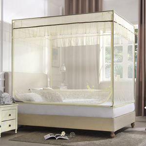 【特价】夏维怡蚊帐三开门方顶拉链加密不锈钢支架1.8m床双人