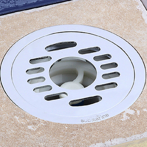 潜水艇铜镀铬t型四防地漏10x