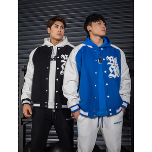 bluesfly冬季美式棒球服外套男士国潮健身运动训练服加厚夹克棉服