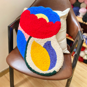 戳戳绣diy地毯材料包可爱花朵地垫防滑卧室床边毯手工家居礼物