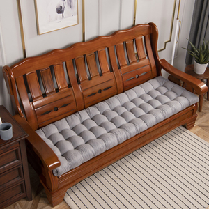 实木沙发垫四季通用长条垫子坐垫老式木质三人位座垫红木木头加厚