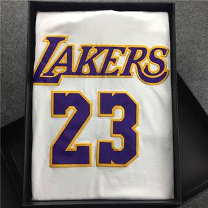 刺绣湖人队23号詹姆斯球衣james城市版勒布朗复古篮球服男女背心