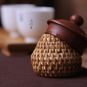 日本茶道藤编盖置承壶托茶壶盖茶宠功夫茶具盖托手工盖置茶配件