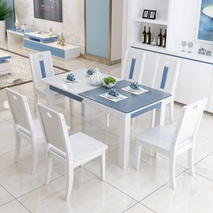新款流行简约现代实木餐桌椅组合方形餐台4人6人家用大小户型饭桌
