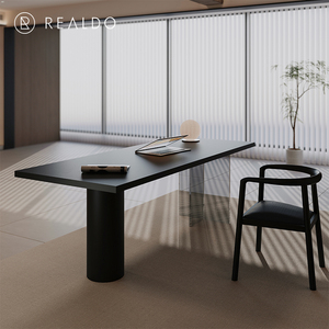 简约轻奢亚克力设计师款现代客厅实木老板意式办公书桌长工作台