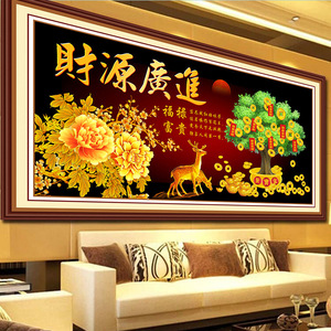 财源广进5d钻石画满钻新款发财树生意兴隆办公室点钻十字绣贴钻画