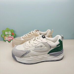 巨日正品老爹鞋2022春款韩版女鞋深口单鞋系带平底运动鞋2317272