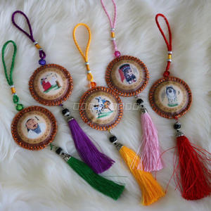 蒙古元素成吉思汗狼图案皮画流苏车挂装饰挂饰草原旅游纪念品礼物