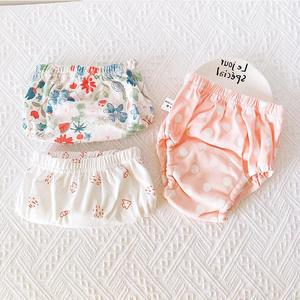 日本代购婴儿隔尿裤如厕训练裤纯棉纱布男女宝宝防水学习裤可水洗