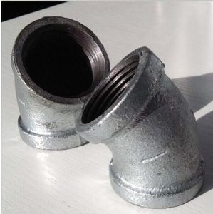 美卡蒂旗舰店天猫镀锌玛钢直弯头45度弯头 内丝弯头 内螺纹45弯头