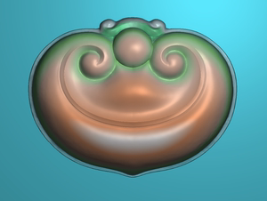 新款立体灵芝如意福豆花件叶挂件电脑雕刻精雕图灰度图jdp5.5版本