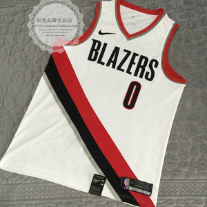 耐克nba开拓者队利拉德 球衣 0号城市版篮球服定制阿尔德里奇白色