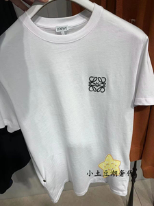 loewe/罗意威 经典胸口刺绣logo宽松休闲圆领短袖t恤 男女同款