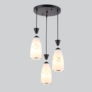 玻璃餐厅吊灯三头创意个性工业风吧台餐厅灯简约现代LED餐吊灯具