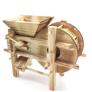 木质旅游工艺品 仿古农具谷风车 农具风车 精美摆件 碳化谷风车