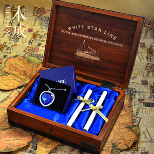 海洋之心项链圣诞节礼物送女朋友泰坦尼克号木盒创意生日女友