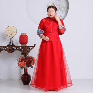 2022新款加肥加大码秀禾服女胖mm显瘦结婚中式礼服200斤遮肚孕妇