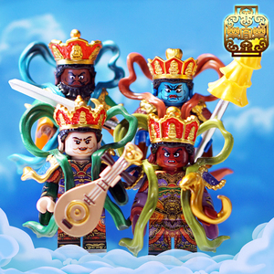 乐宜乐 第三方人仔 国风 四大金刚 天王 彩色 金色 潮玩 pad印刷