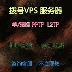 国内动态拨号vps服务器pptp动态单拨混播电脑手机L2TP机房自营