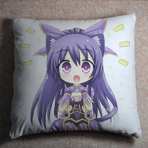 夜刀神十香生日礼物约会大作战二次元动漫q版抱枕靠垫方形枕头套