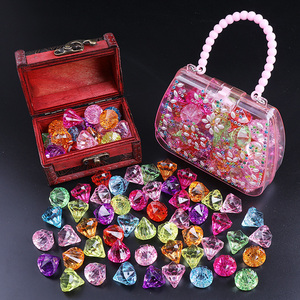 儿童宝石玩具塑料彩色创意diy钻石水晶亚克力爱心女童公主宝箱盒