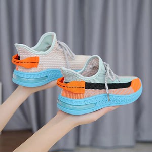 飞织椰子鞋女新款运动鞋女学生韩版百搭气垫鞋字透气网鞋跑步女鞋