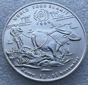 1996年 老挝10基普 fao粮农组织纪念币 耕牛币 大硬币38mm 全新