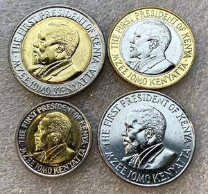 人头版套币 肯尼亚4枚一套 1,5,10,20先令 硬币 非洲含双色币