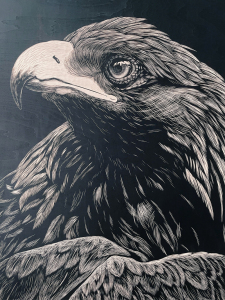 手工雕刻定制黑白木刻版画装饰艺术挂画老鹰制作风景人物动物动漫