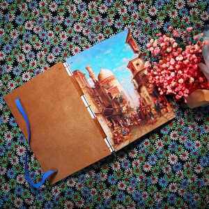 【32k露脊宝虹手工水彩本】中粗细纹可定制线缝本手账本旅行画本