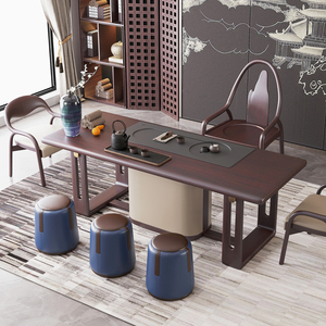 新中式茶桌椅组合实木功夫茶台禅意茶室泡茶桌办公室家用客厅一体