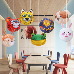 040人付款天猫幼儿园海洋风环创主题装饰材料动物蜂窝球走廊吊饰教室