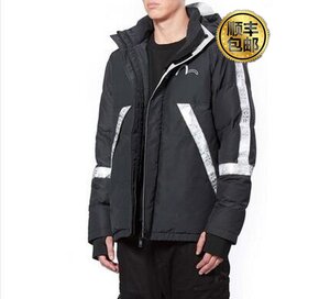 evisu福神正品男士反光烫画连帽黑色羽绒服1eagnm9nj734xx