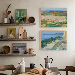 爱尔兰画家约翰·拉维里现实主义风景人物装饰画画芯餐厅卧室挂画