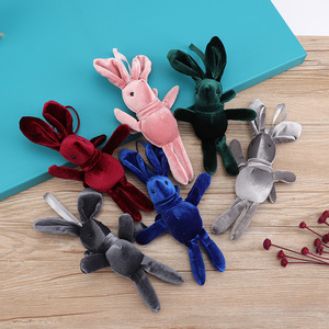 厂家韩国绒许愿兔永生花束兔毛绒玩具挂件兔包配件网红毛绒兔伴手