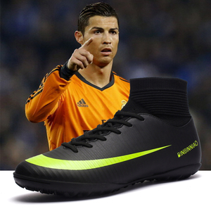 c罗高帮足球鞋男女碎tf钉学生儿童防滑长短钉人造草地运动训练鞋