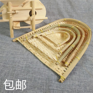 竹筲箕簸箕竹编竹制品手工工艺品家用簸箕酒店农庄竹畚斗装饰品