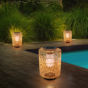 太阳能草坪灯户外防水景观庭院灯室外氛围灯藤编日式花园装饰灯