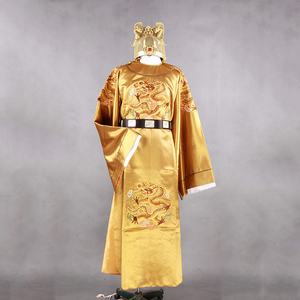 明朝官服衣服皇帝刺绣龙袍王爷蟒袍金丝翼扇冠演出服影视古装定做