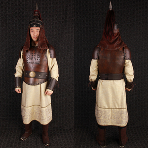 元朝兵服男士战袍侍卫服装铠甲衣服蒙古将军盔甲可穿真人古装定做