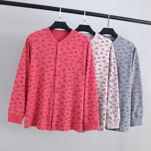 开襟女式棉毛衫