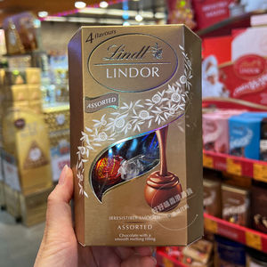 香港代购原装进口LINDT瑞士莲4种口味混合装软心巧克力金盒  200g