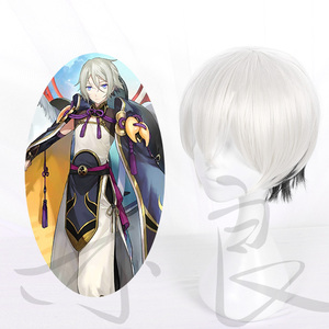 【亦良】fate/fgo 兰陵王 一破初始 银灰混黑色 短发 cos动漫假发