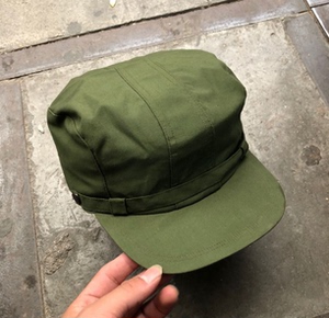 库存退役正品老式军绿色87作训帽 老款帽子平顶帽解放帽