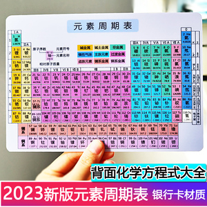 初中化学元素周期表小卡片化学方程式知识点化合价公式便携卡片