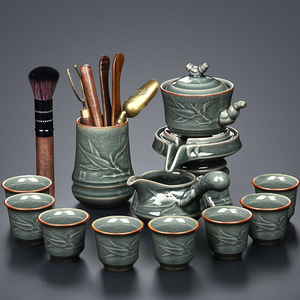 哥窑冰裂懒人自动功夫茶具套装家用轻奢高档泡茶器防烫茶壶喝茶杯