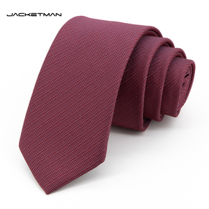 Jacketman领带男韩版赤红色时尚暗纯斜条纹职业正装商务窄版6cm款