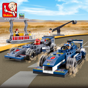 小鲁班拼装积木F1方程式赛车组0355兼容乐高男孩拼插组装玩具礼物