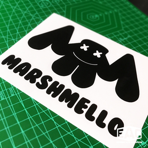 棉花糖marshmello电音车贴纸dj汽车机车电动车笔记本行李箱贴纸